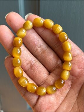 HQ Golden Tiger’s Eye Barrel Crystal Bracelet 9mm